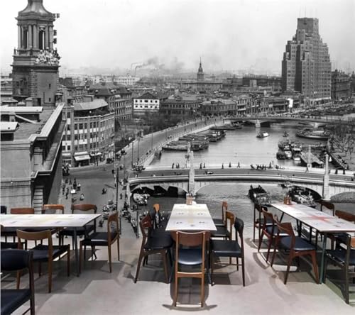 XLMING Blanco Y Negro Retro Ciudad Arquitectura Arte 3D Papel Pintado Lujo Casa Sala Decoración Estar Comedor Sofá Dormitorio TV Fondo de Pared-430cm×300cm