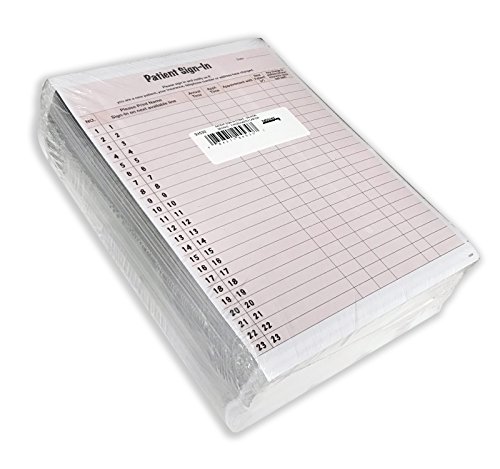 Image of Tabbies Patient Sign-in Label Forms, 250 Sheets, Salmon, 8.5 x 11 HIPAA Confidential Medical Office Check-in Sheets with Peel-Off Labels, 23 Rows, Daily Patient Log, Made in the USA