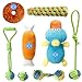 Homealexa Juego de 8 juguetes para perros, de algodón natural, cuerda para masticar y peluche con chirrido, adecuado para perros pequeños y medianos.