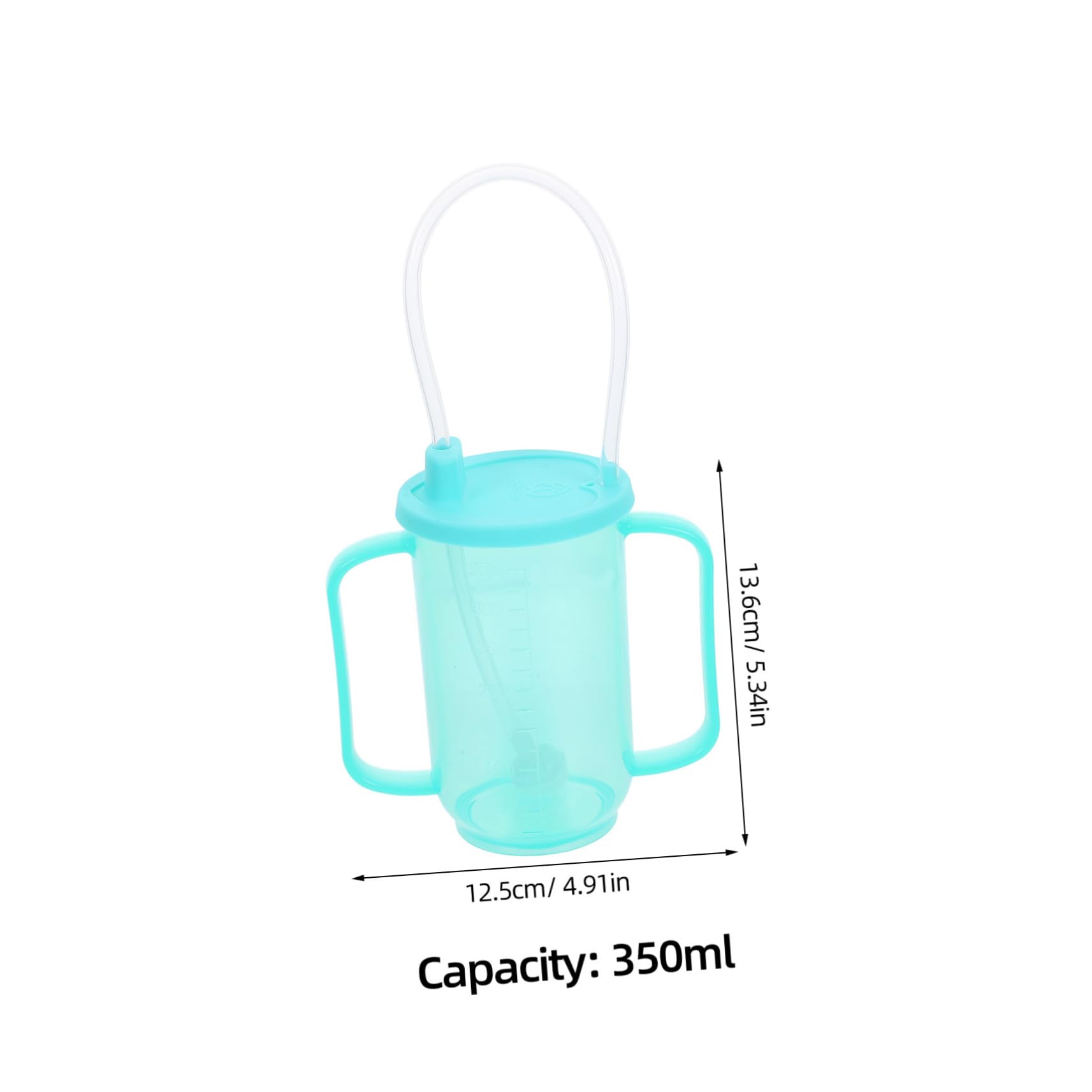 IWOWHERO Senior Water Cup 350ml Nursing Cup Two Handles Spill Proof for Dysphagia Home Nursing Home Use