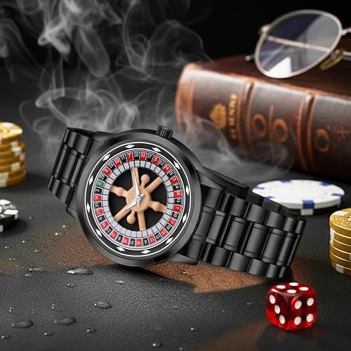Image of Branded Men's Sport Quartz Watch Arrow Wheel Dial 360 Rotating Casual Fashion Stainless Steel Alloy Mens & Boy's Luxury Metal Gift Creative Watch