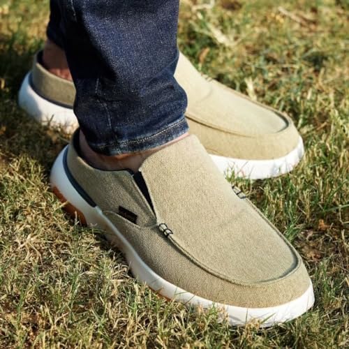 Image of OrthoComfoot Men's Orthopedic Slip-On Loafers Walking Shoes with Arch Support: Casual Plantar Fasciitis Slippers for Flat Feet, Comfortable Orthotic Shoes for Foot and Heel Pain Relief