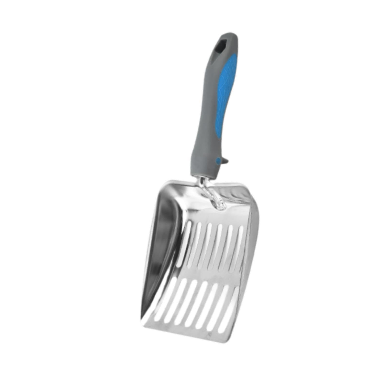 Cat Litter Sifter Kitten Waste Lifter Comfortable Gripping Portable Metal Litter er Cat Sand for, Blue Gray
