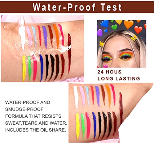 Matte Liquid Eyeliner, OCHILIMA Color Gel Eyeliner, Great Versatility Liquid Eyeliner Long Lasting Makeup Waterproof High Pigmented Colorful Eye Liner Pen for Women Girls (01# White) - Image 4