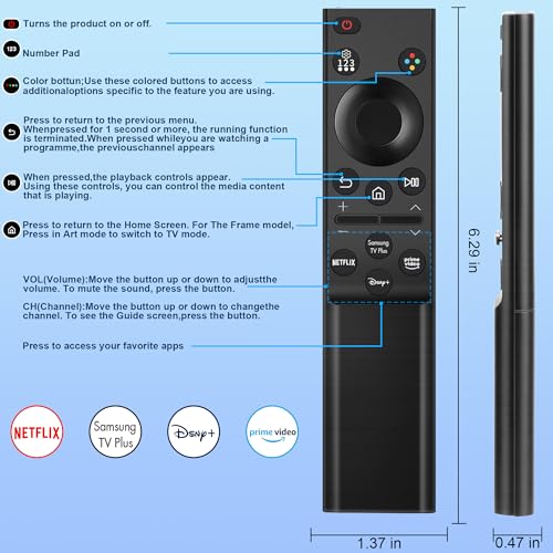 Image of for Samsung TV Remote Control Replacement Universal for BN59-01388A, Compatible with Samsung Smart Curved QLED Frame LED LCD HDTV SUHD UHD 3D 4K 8K TVs