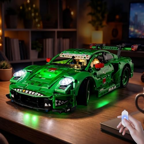 Image of Nitemode Light Kit Compatible with Lego Technic Porsche 911 GT3 R Rexy AO Racing Car 42224, Upgraded Brightness Adjustable Lighting Accessories (No Model)