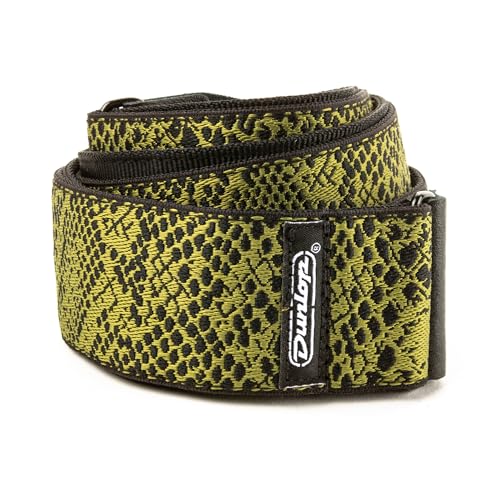 Jim Dunlop Sangle pour guitare, Jacquard Serpentine Strap, jaune et noir D6724