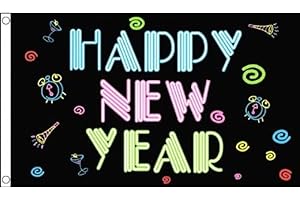 AZ FLAG - Happy New Year Celebration Neon Flag 3x5 ft -...