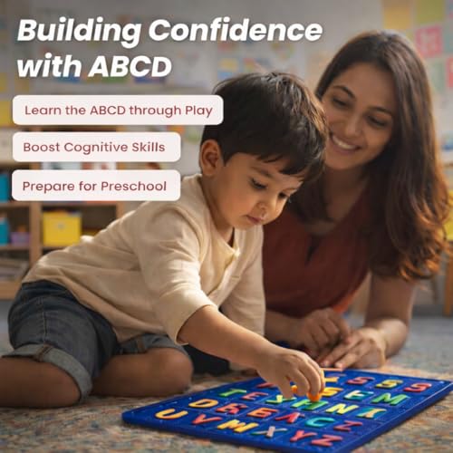 Image of Alphabet Learning Puzzle for Kids - Educational Jigsaw Board Toy for Toddlers & Preschoolers - Brightly Colored Letters - Early Development Skill Building - Multicolor Letter Recognition