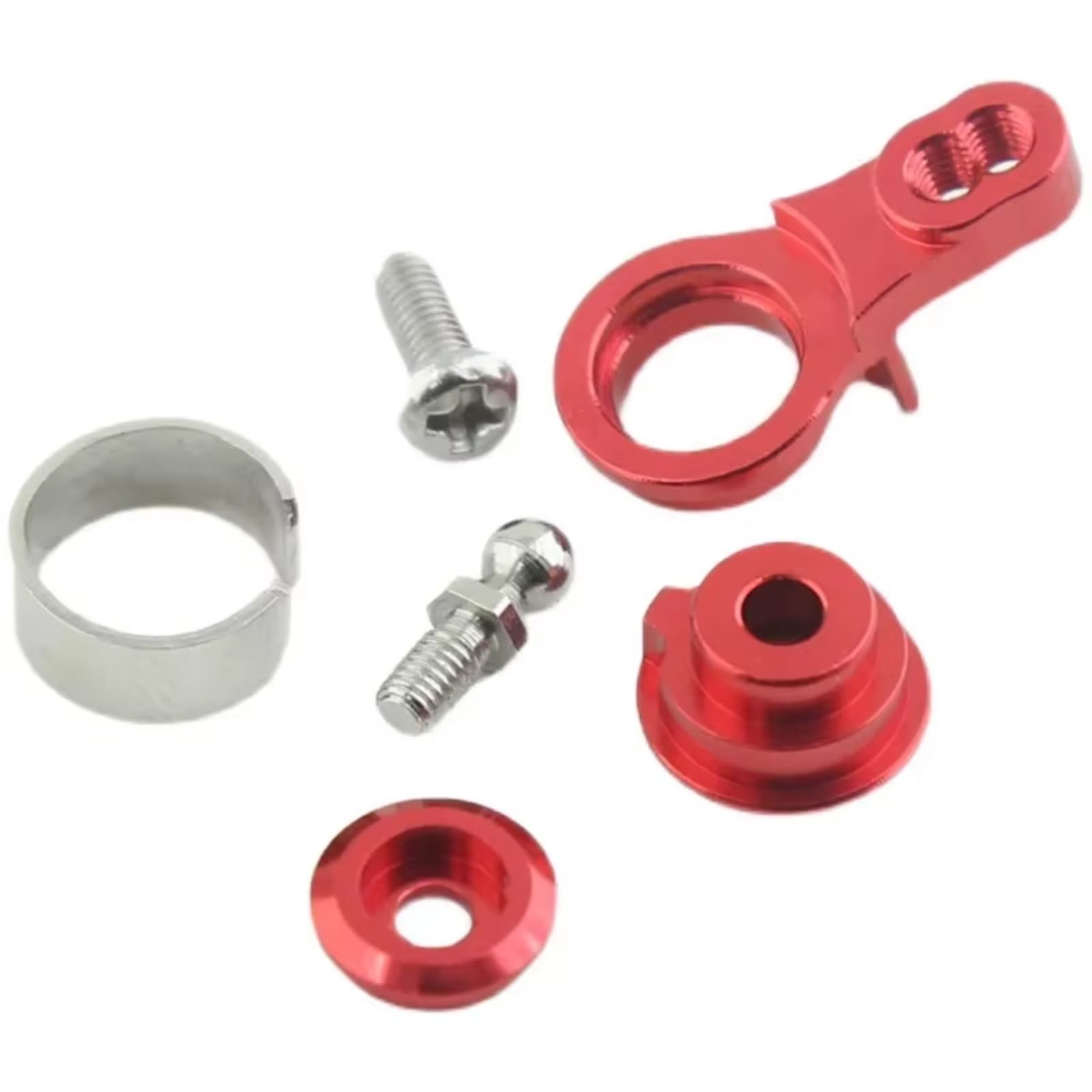 for WLtoys 124006 12423 12427 12428 Metal Servo Arm Fixed Rod Steering Group Kit RC Model Crawler Car Truck for Buggy Upgrade Parts RC Car Accessories(Silver)