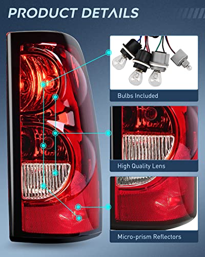 Image of Nilight Taillight Assembly Compatible with 2003-2006 Chevy Silverado Pair