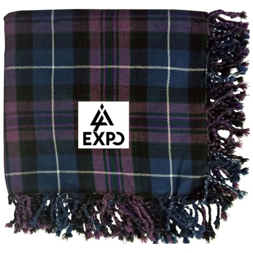 Kilt Fly Plaid Acrylic Wool Scarf Rolled Fringe Shawl 4 Colors