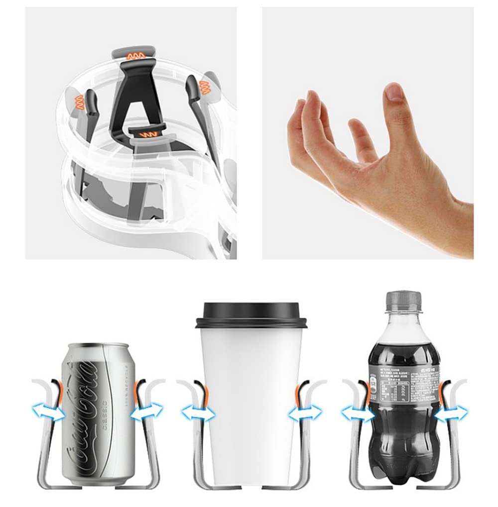 Adjustable Car Cup Holder Extender – Dual Cup Splitter Organizer For Front Console, Black ABS