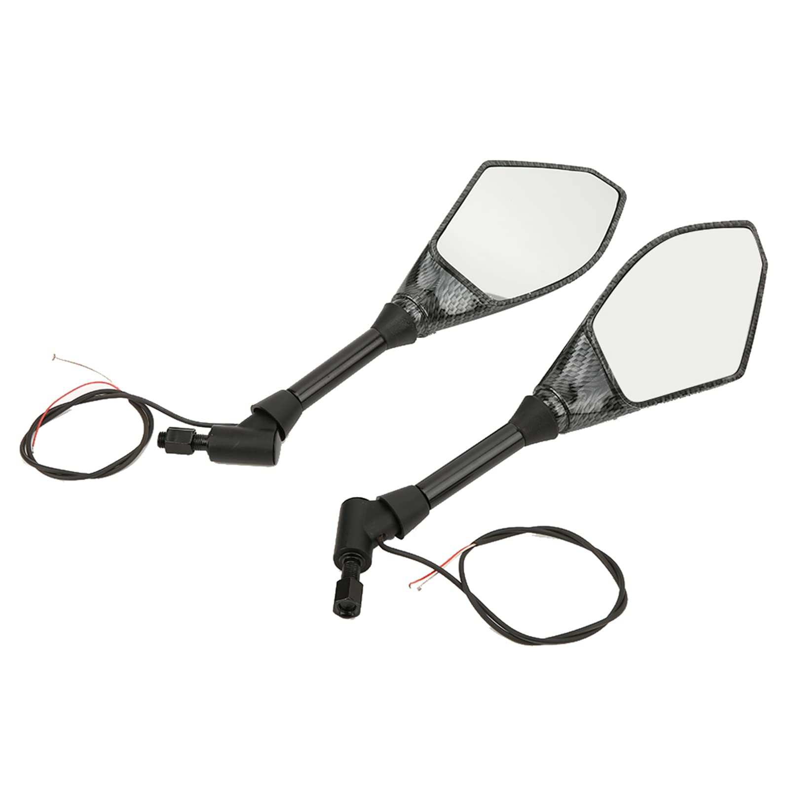 Lusterka boczne LED z kierunkowskazem do kierownicy 10 mm kierownica motocykl regulowany ABS uniwersalny czarny para do skutera motocyklowego