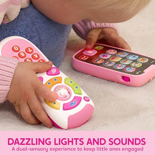 JOYIN Kids Learning Phone and Remote Toy, Pink Smartphone Toys with Music for Infants, Kids, Holiday Stocking Stuffers, Birthday Gift for Girls - Image 5