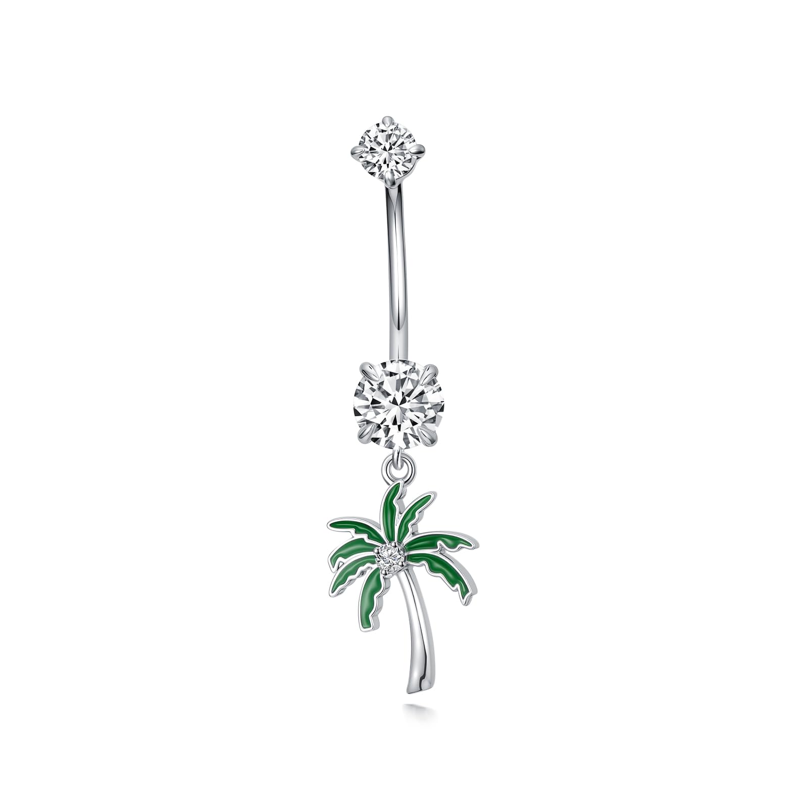 PROESS Bauchnabelringe Palme 925 Sterling Silber Bauchpiercing Schmuck Hypoallergenene Bauchnabelringe Geschenke für Frauen