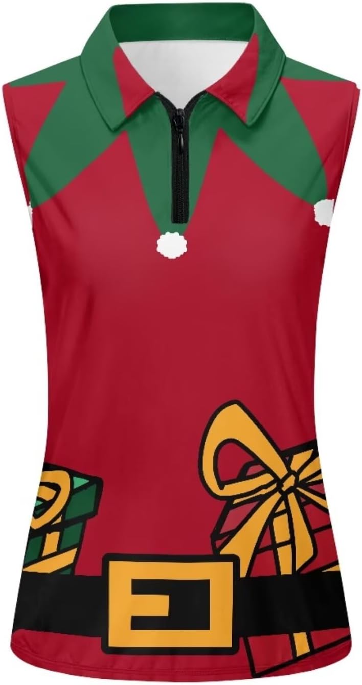 Belidome Women's Zip Up Golf Shirt Tank Sleeve Tops Tennis Outfit T-Shirt Tee Pullover