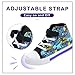 EUXTERPA Kids Toddler Sneakers Light Up Flashing Shoes Boys Easy Fasten High Top Walking Canvas Sneaker, Purple Dinosaur, Toddler Size 10