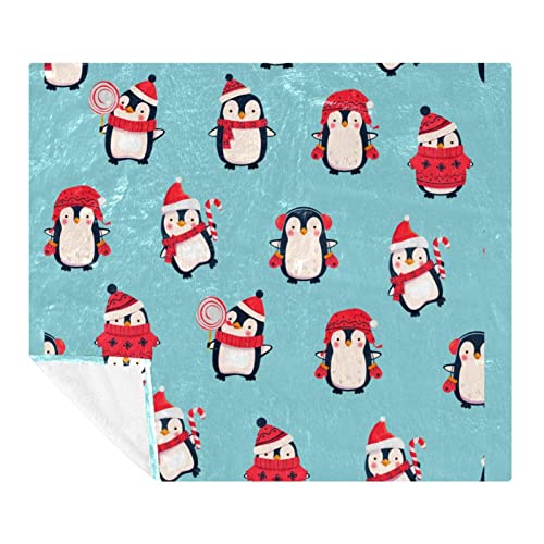 Couverture en microfibre légère de qualité supérieure, motif pingouin