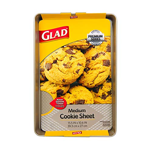 Glad Premium Nonstick Cookie Sheet - Heavy Duty Baking Pan with Raised Diamond Texture, Medium - image 1