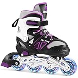 Patins à roulettes en Ligne pour Enfants/Jeunes en différentes Tailles et Couleurs   Patinages à roulettes jusqu'à 3 Tailles verstellba Patinages à roulettes (Violet, S(EU28 32))