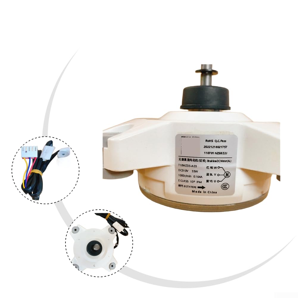 Moteur à rotor externe CC, 33 W 10P 3 fils DC310 V sans balais réversible 1000 tr/min pour équipements de chauffage et de refroidissement CVC
