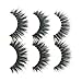 JIMIRE Fake Eyelashes 3D Natural Lashes Pack Reusable False Eyelashes 3 Pairs