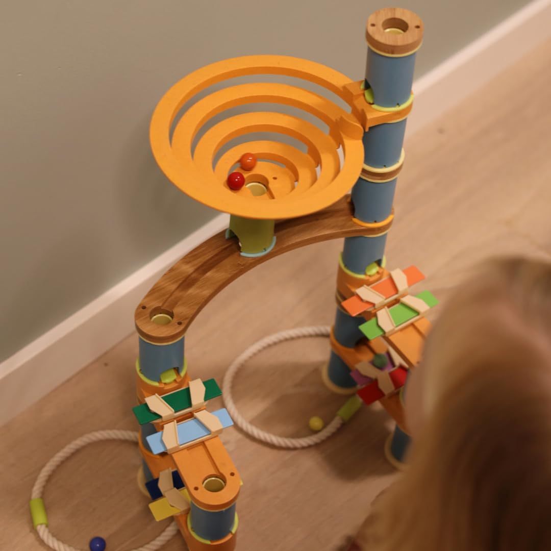 boppi Musical Extension Pack, Bamboo Marble Run Accessory for Kids 3+ with 6 Glass Marbles, STEM Toy, 22.5 cm x 6 cm x 17 cm - Image 4