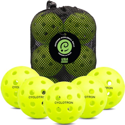 cyclotron 6-Pack Pickleball Balls with Mesh Bag - USAPA...