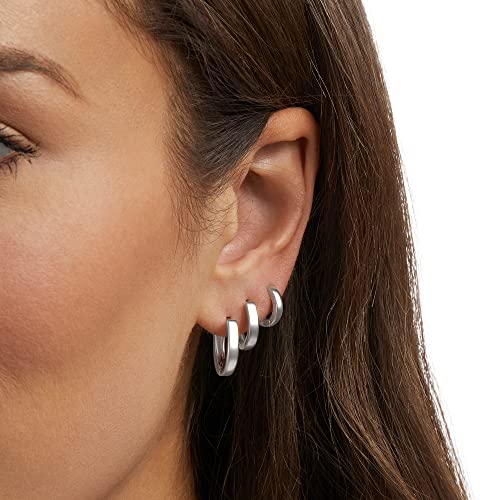 Image of Amazon Essentials 14K Gold or Sterling Silver Plated Hoop Set