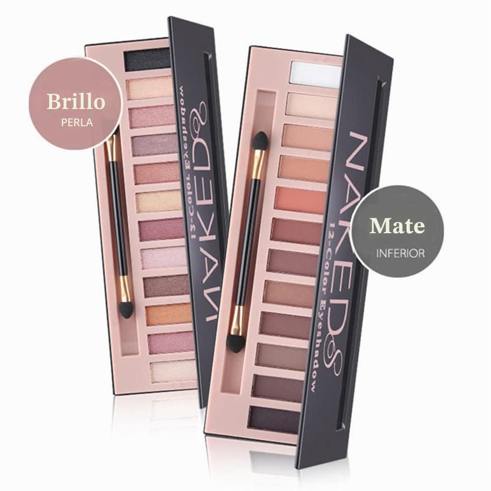 Makeup Naked Eyeshadow Palette 12 Color Natural Nude Matte Shimmer Glitter Pigment Eye Shadow Pallete Set Waterproof Smokey Professional Cosmetic Beauty Kit BESTLAND (2 PCS)