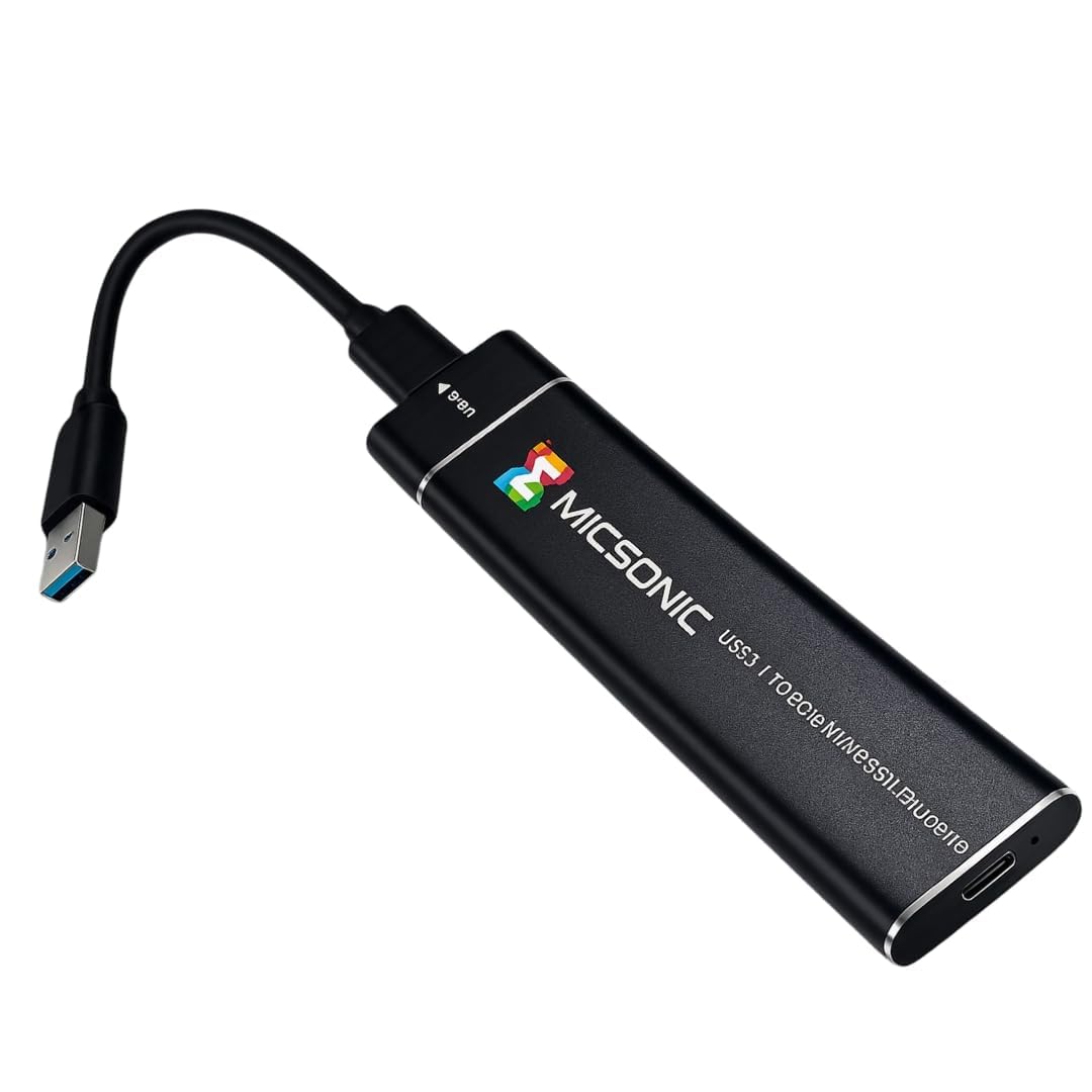 nvme m.2 ssd enclosure, usb 3.1 type-c gen 2 10gbps external ssd case, tool-free portable aluminum enclosure for m.2 pcie nvme ssd 2230/2242/2260/2280, compatible with windows mac linux