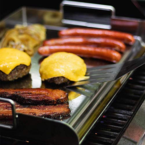 Charcoal Companion CC6305 Stainless Steel Pro Grill Griddle, Silver