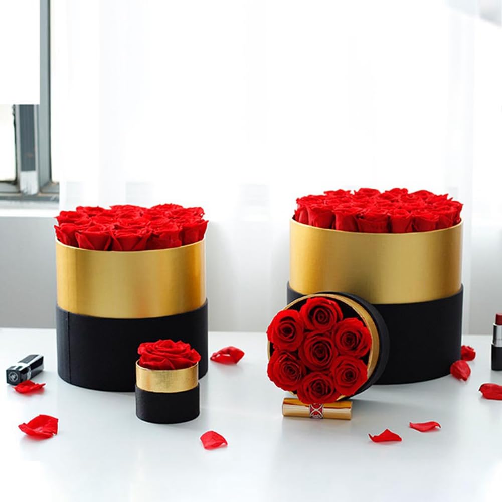 Romantico una Rosa in Scatola Regali Moglie Rosa Reale Set Regalo di Fiori Preservati Decorazione della Casa Giorno di San Nozze-A