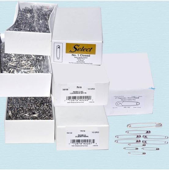 1 1/2" Nickel Safety Pins - 1440 Pins/Box (#2 Length 1 1/2 inch)-Heavy Duty, Industrial Strength, Nickel Plated, Rust Resistant : Arts, Crafts & Sewing