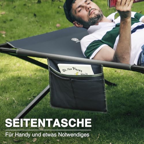 EVER ADVANCED Feldbett Klappbar 214cm x106cm 300KG Belastbar Klappbett XXL Groß & Breit Stabiles Campingbett für Camping Reisen Indoor Outdoor Strand und Garten