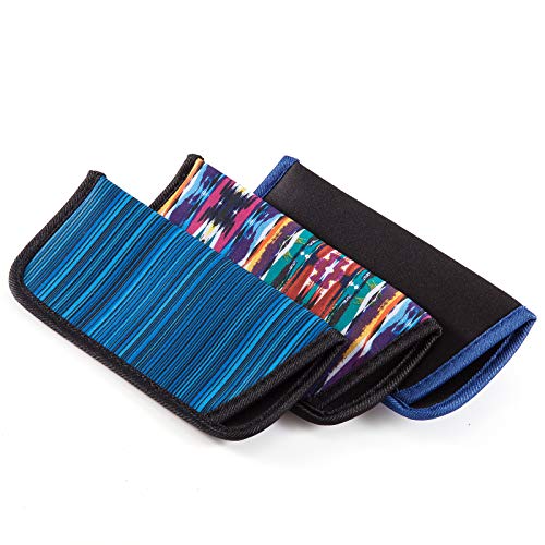 TRIUMPH VISION 3 Pack Reading Glasses Pouch - Soft Eyeglasses Bag Portable Cloth Eyewear Case