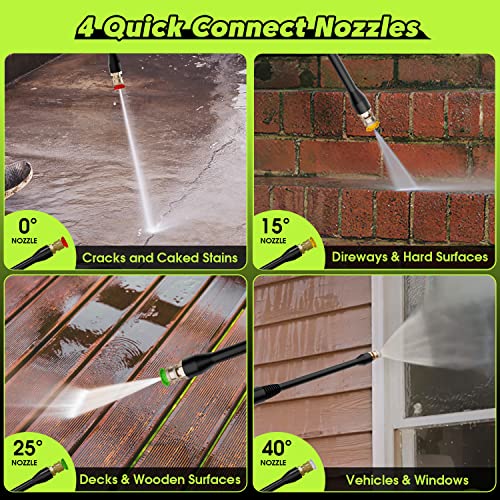 PowRyte Pressure Washer with Hose Reel, Foam Cannon, 4 Different Pressure Tips, Power Washer