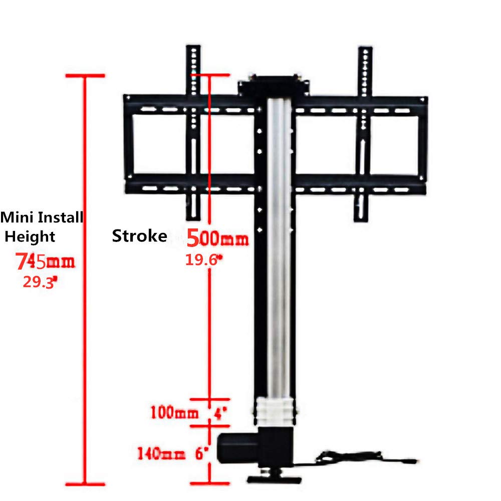 TV Lift Mount Bracket with Remote Controller Fit for 14" 32" TV LCD