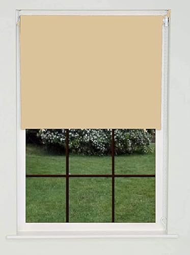 Home In Style 4U Roller blinds Thermal Blackout Fabric Roller blind Cappuccino 150cm wide x 210cm drop - Trimmable UV Protection Child Safe Home Office Window Blinds Easy Fits