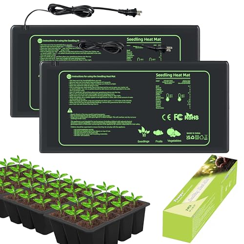 Toaspa Seedling Heat Mat 2 Pack Heat Mats for Seed Starting Plants Indoor Growing Gardening Brewing Germination Greenhouses Terrarium Reptile Waterproof Seed Rooting Warming Heating Pad 10'X20.75'