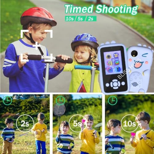 Image of Kids Smartphone Toy with MP3 Music Player Dual Camera for Selfies in-Built Games 2.4 inch Screen 8MP Camera Toys for Boys & Girls (Blue)