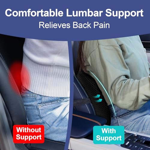 image for BYMECOST Lumbar Support Pillow for Car, Memory Foam Car Seat Back Supp