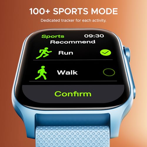 Image of Boat Ultima Ember smartwatch with 1.96 inch AMOLED Display, AOD, Personalized Fitness Nudges, Functional Crown,100+ Sports Modes, Create Your Own Watchface, smartwatch for Man and Woman (Mist Blue)