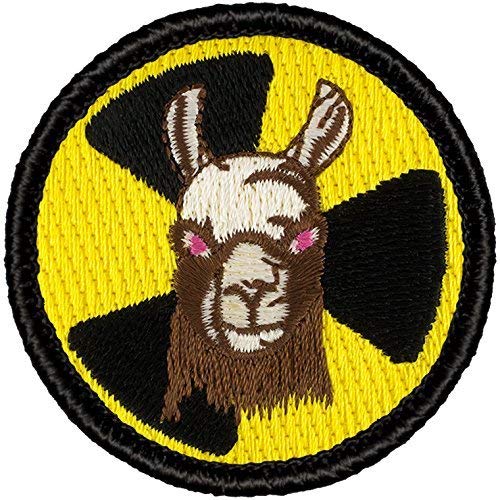 Patchtown Nuclear Llama Patrol Patch - 2" Diameter Round Embroidered Patch (Sew-on)
