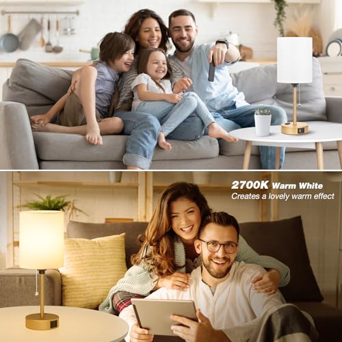 Image of Small Bedside Lamp for Nightstand, Gold Desk Lamp for Dorm Room Bedroom