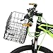 Bike Basket, Steel Wire Front Basket Rear Rack Hanging Basket with Handlebar Hooks for Shopping Commuting Weekend Trips