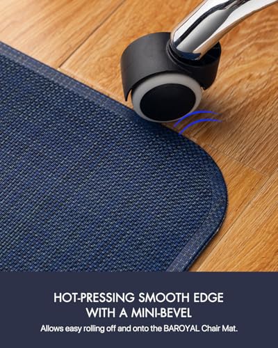 Image of BARoyal Office Chair Mat for Hardwood Floor Under Desk Computer Rolling Chair Mat for Wood /Tile Floor Non-Slip Heavy Duty Desk Rug PVC Plastic Hard Floor Protector 36 inch x 48 inch(Indigo)