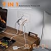 TESSAN Adattatore Presa Inglese con 2 USB C e 2 USB A, 7 in 1 Adattatori Prese Inglesi, Adattatore Spina Inglese 3250 W, Presa Tipo G per Regno Unito, Irlanda, Scozia, Singapore, Dubai, Malta