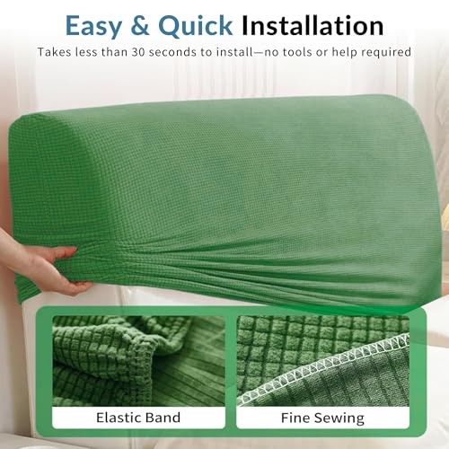 Image of Moisture Wicking Bed Headboard Cover For King Size, Snug Fit Head Board Covers For Beds, Breathable And Washable Double Bed Back Cover, Universal Fit Headboard Slipcover For King Size Beds (Green)